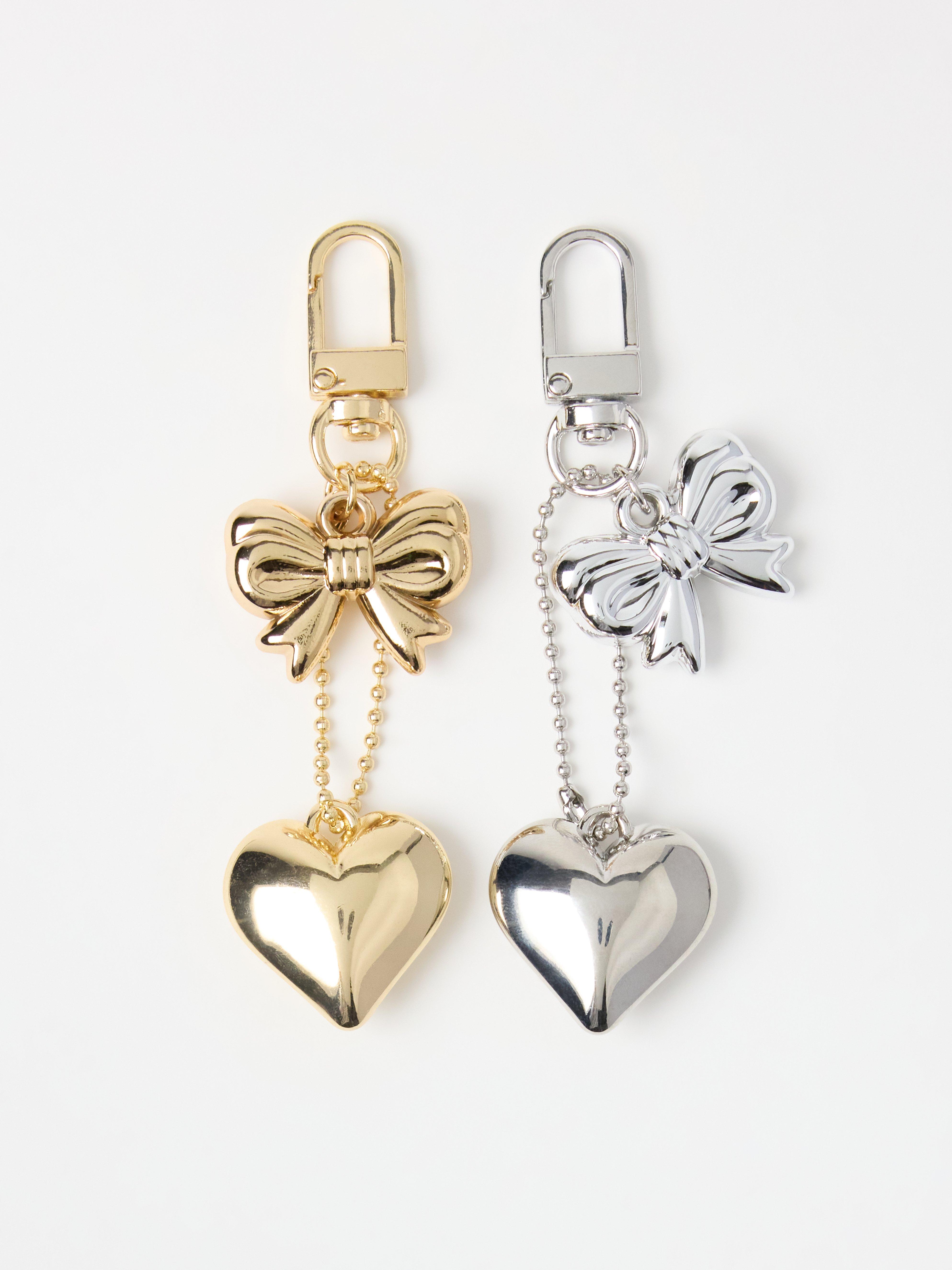 Decoraciones para bolsos de mejores amigas, color plata.