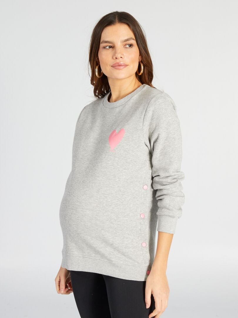 Zwangerschaps- en borstvoedingssweatshirt - GRIJS
