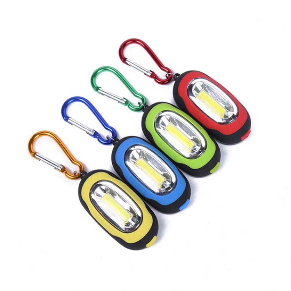 Ny bærbar mini nøkkelring lommelykt 3 moduser COB LED-lys lommelykt lampe flerfarget mini lykt med knappebatteri