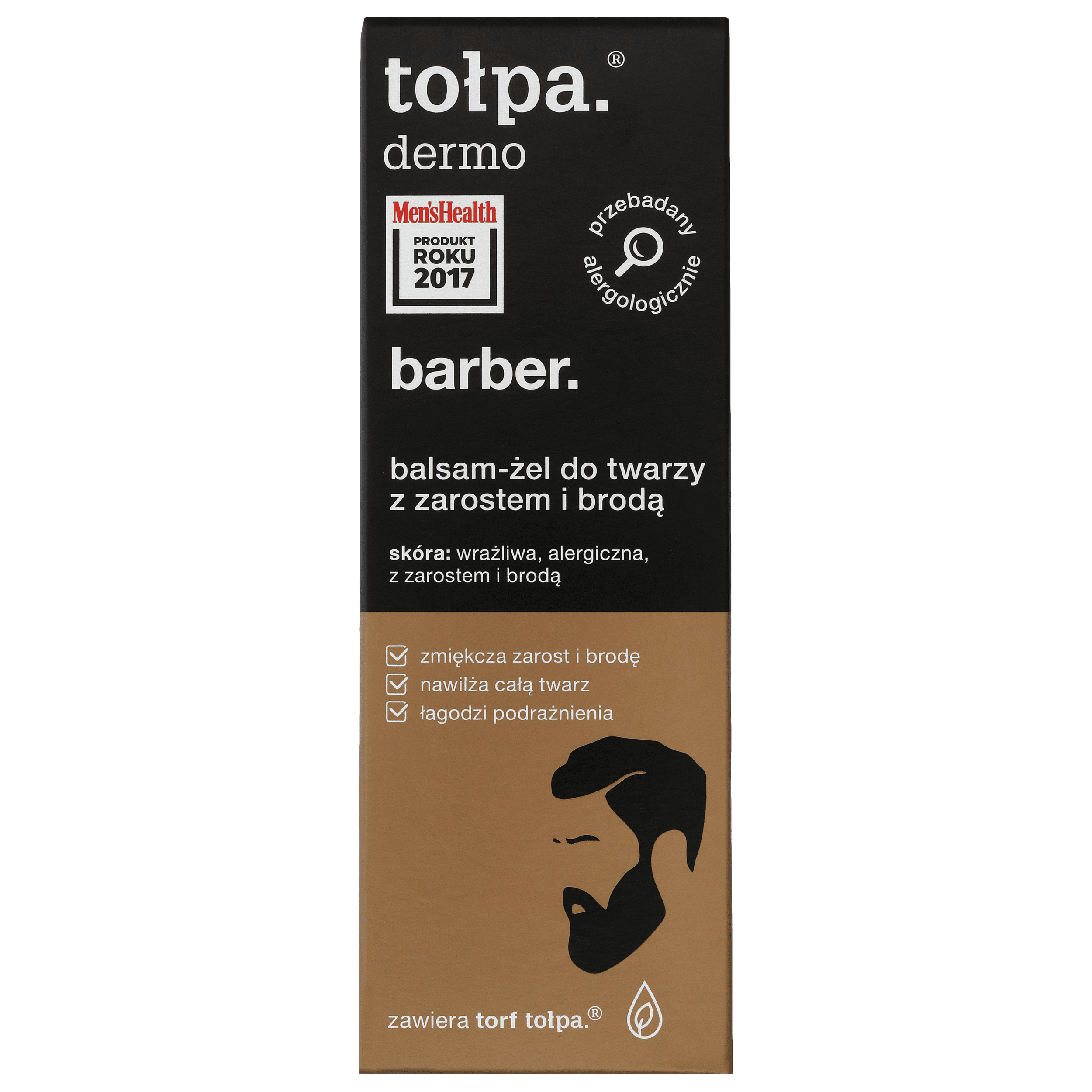 Baume-gel visage Tołpa Dermo Men Barber pour barbe de trois jours et barbe 75 ml