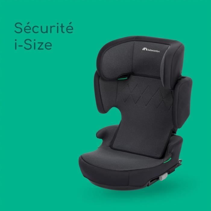 Seggiolino auto BEBECONFORT ROAD FIX i-Size, Gruppo 2/3, Isofix, rialzo, da 3,5 a 10/12 anni, 100-150 cm, 15-36 kg, nero fumé