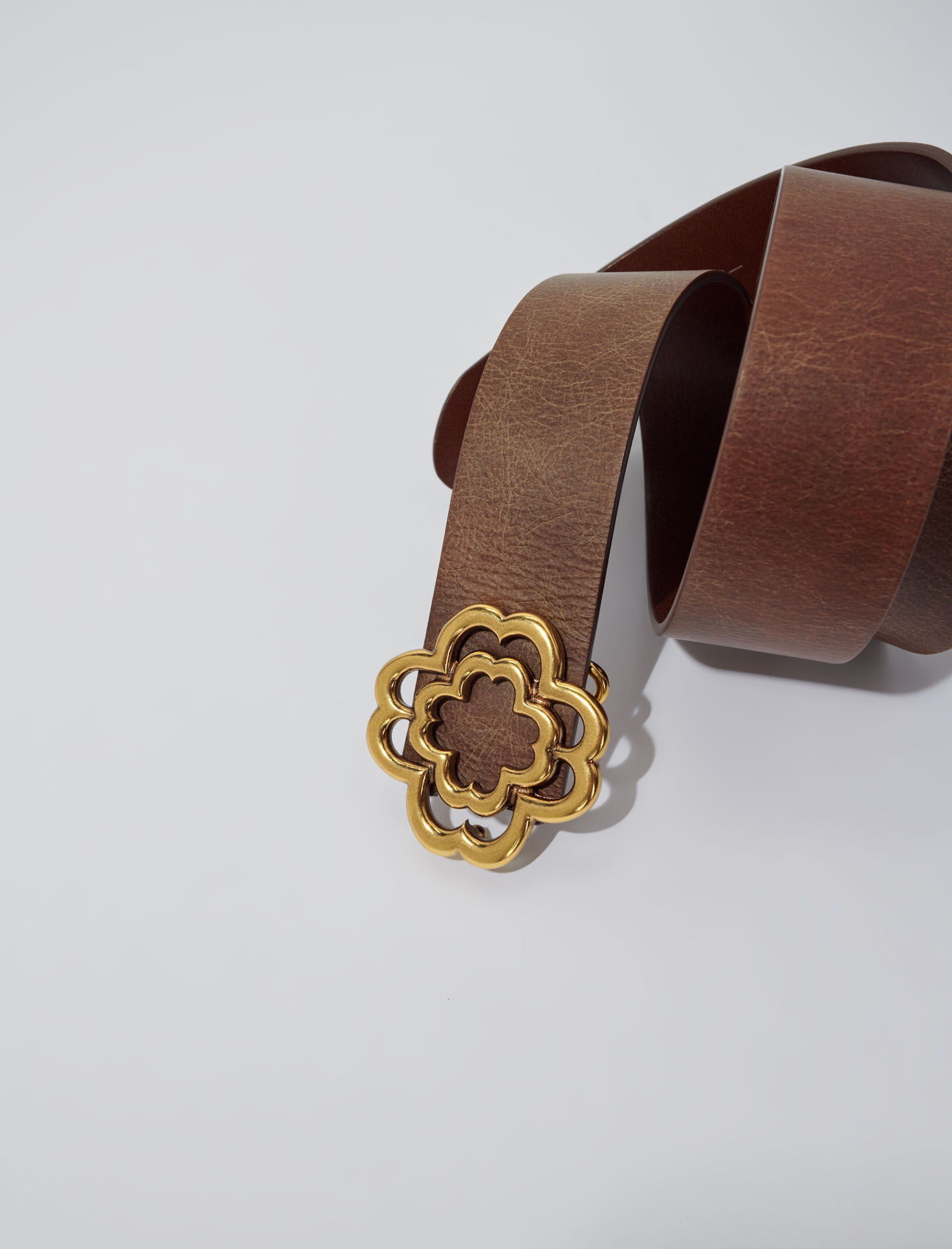 Curea din piele învechită Clover-Marron vieilli
