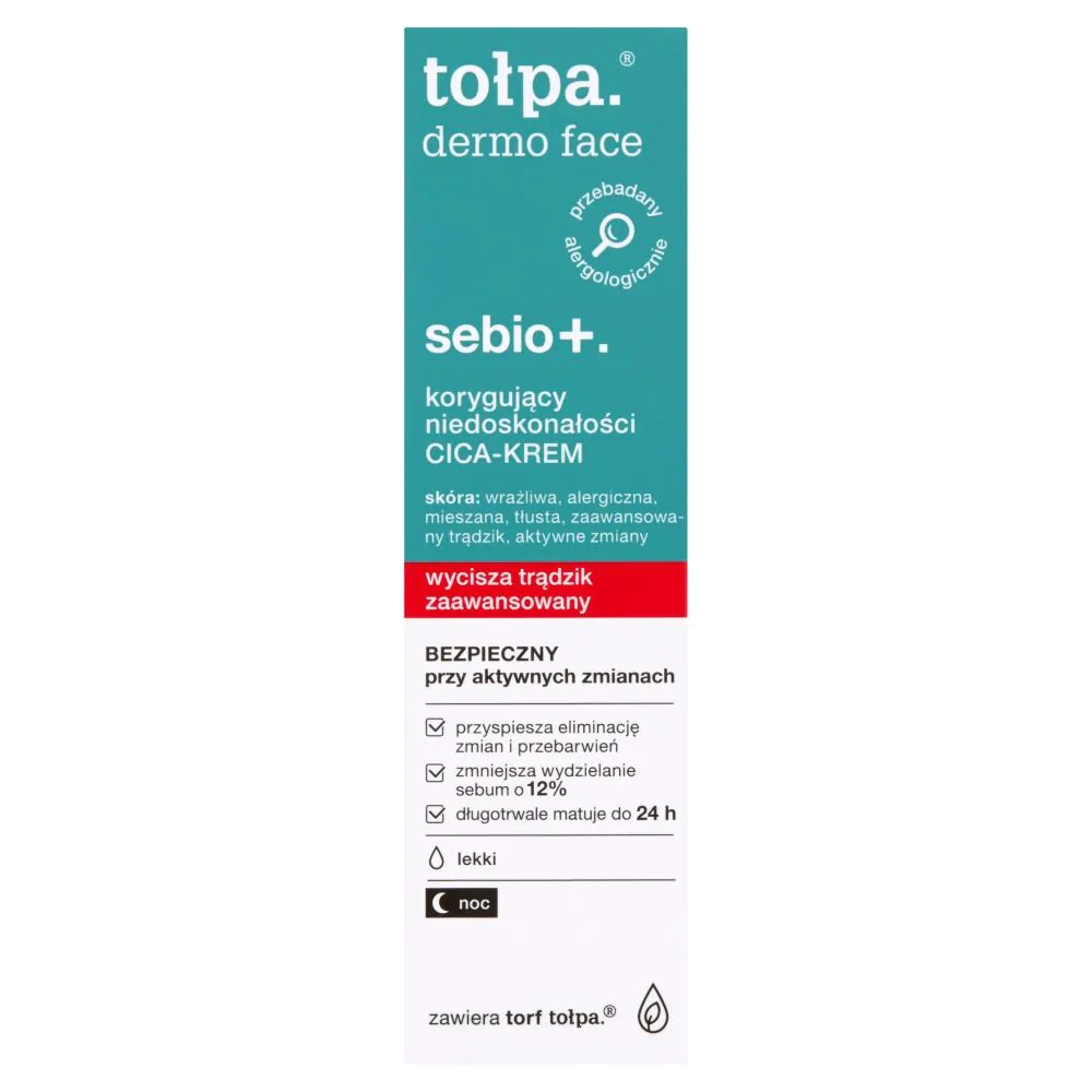 Tołpa Dermo face sebio+ korygujący niedoskonałości CICA-KREM NOC