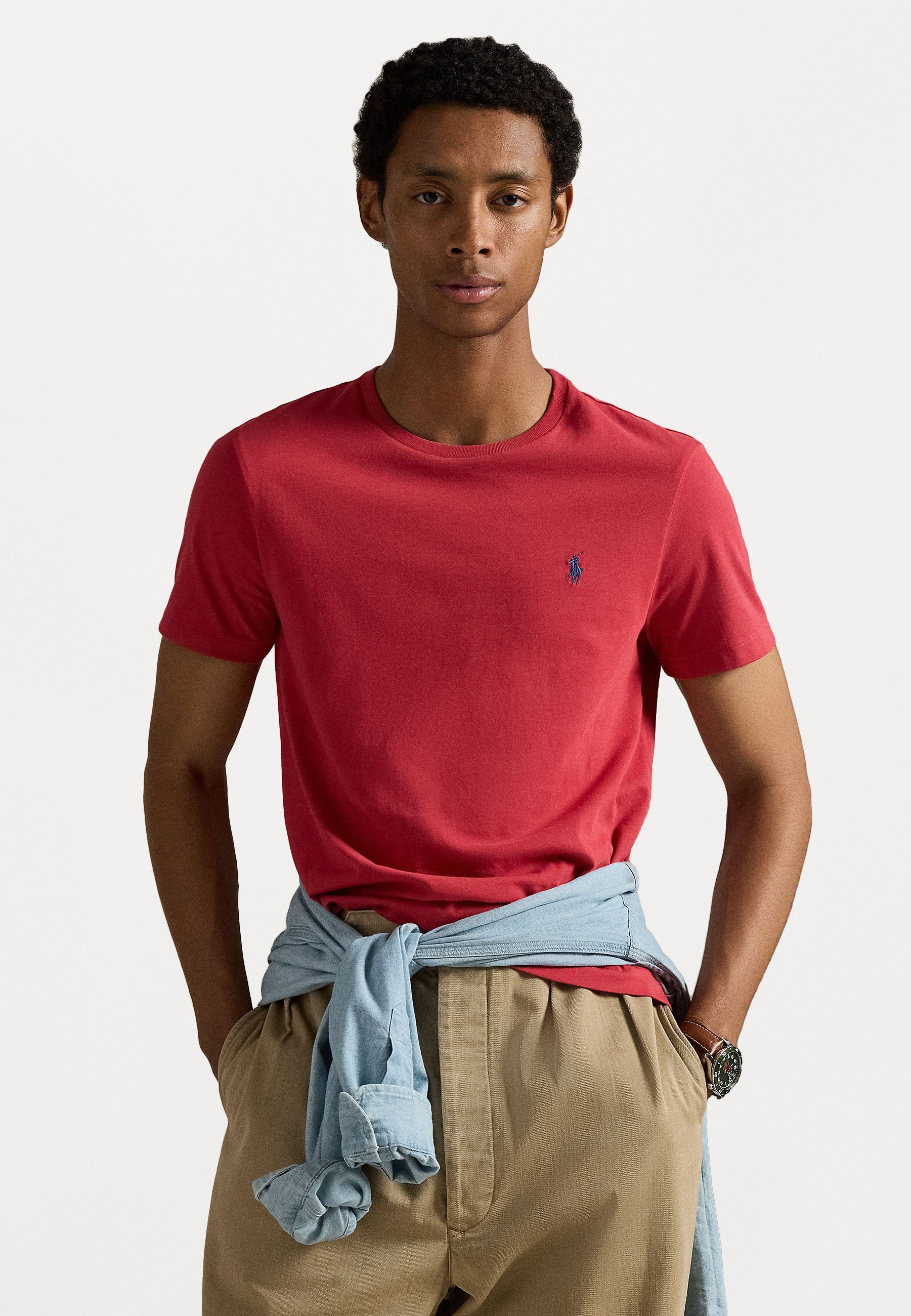Polo Ralph Lauren CUSTOM SLIM FIT JERSEY CREWNECK T-SHIRT - T-shirt basic - rosso alba