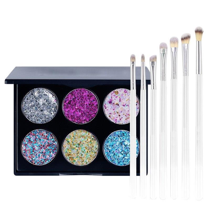 Beauty Glazed 6 Colors Fusion Make-up Oogschaduw Palette Highlighter Shimmer Make-up Pigment Oogschaduw Palette Cosmetica