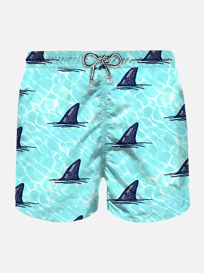 Gladde herenbadjas met print