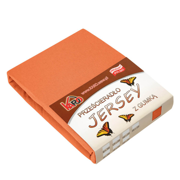 Prześcieradło jersey z gumką 60x120 rude terra 025 KARO