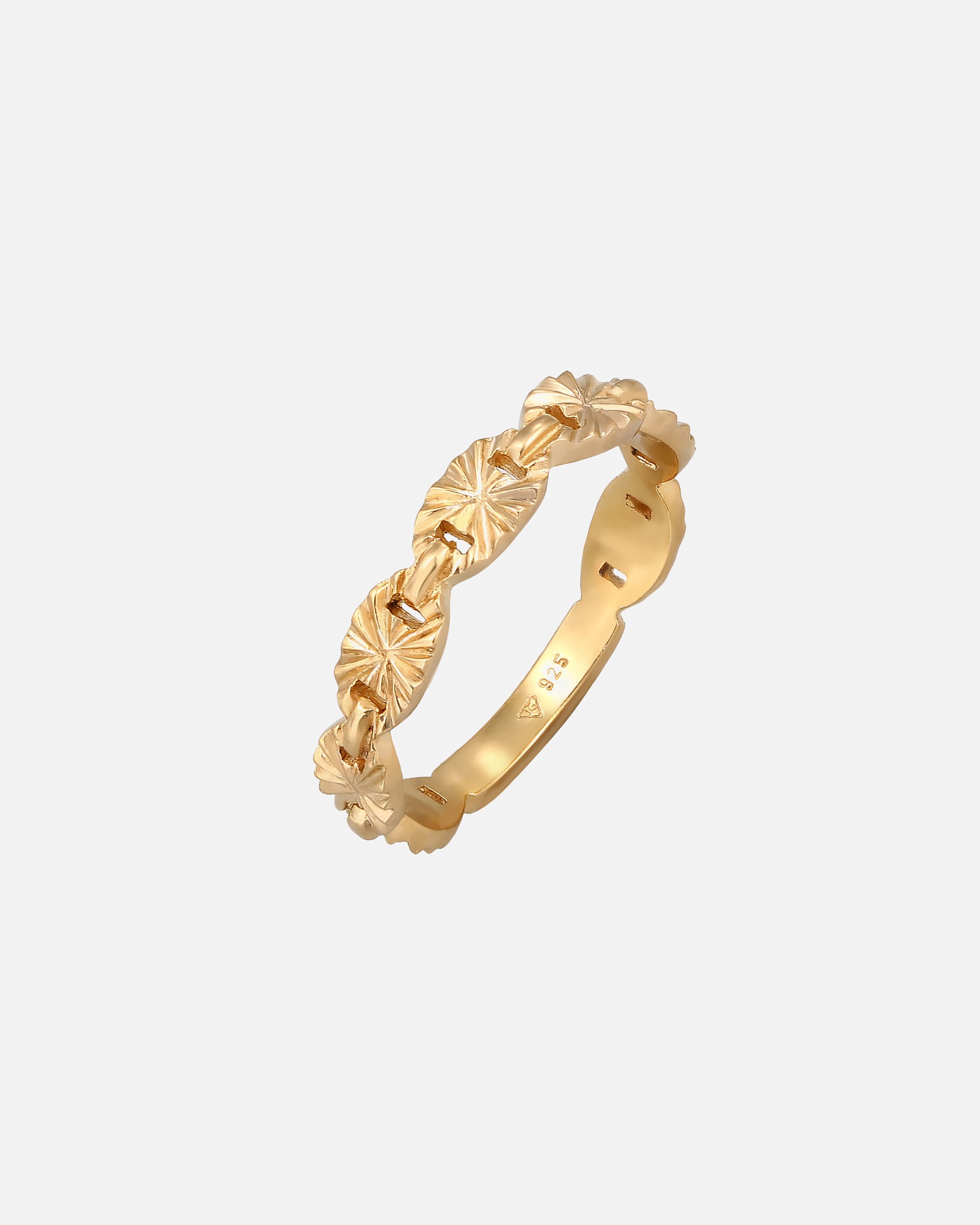 Elli Bague pour dames en argent sterling 925, avec plaque en forme d'étoile, élégante et tendance.