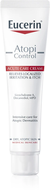Eucerin AtopiControl Acute crème voor een droge en jeukende huid.