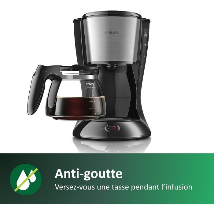 Cafetera de filtro - PHILIPS - HD7462/20 - Colección Metal - 1,2 L - 1000 W - Acero inoxidable