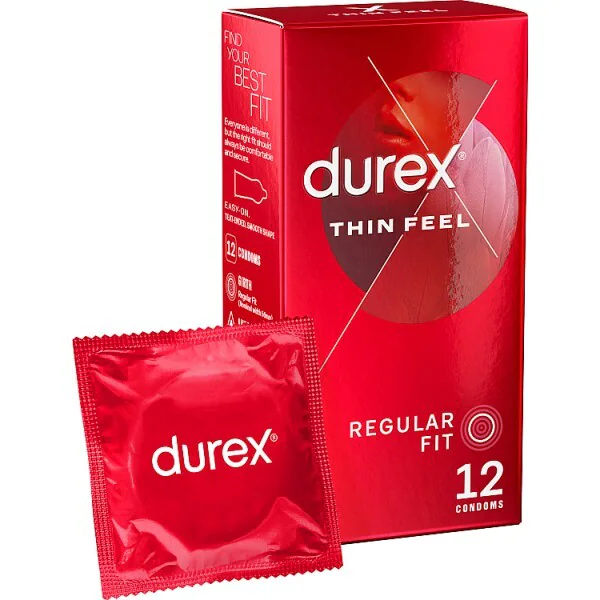 Kondomy Durex Thin Feel Extra silikonové lubrikanty Regular Fit 12 ks | Zdraví | Superdrug