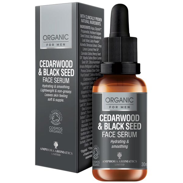 Amphora Aromatics Sérum Facial de Madera de Cedro para Hombre Orgánico 30ml