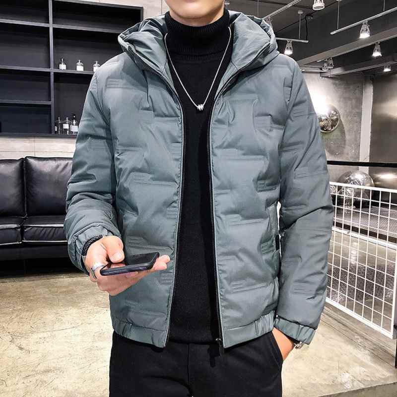 Giacca autunnale/invernale con cappuccio da uomo, giacca casual con cappuccio, cappotti autunnali in cotone imbottito, caldo e spesso, cappotti casual con cappuccio da uomo 2021