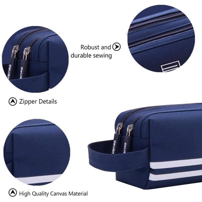 School Pencil Case - Large Capacity - Double Compartment - Handle - Unisex