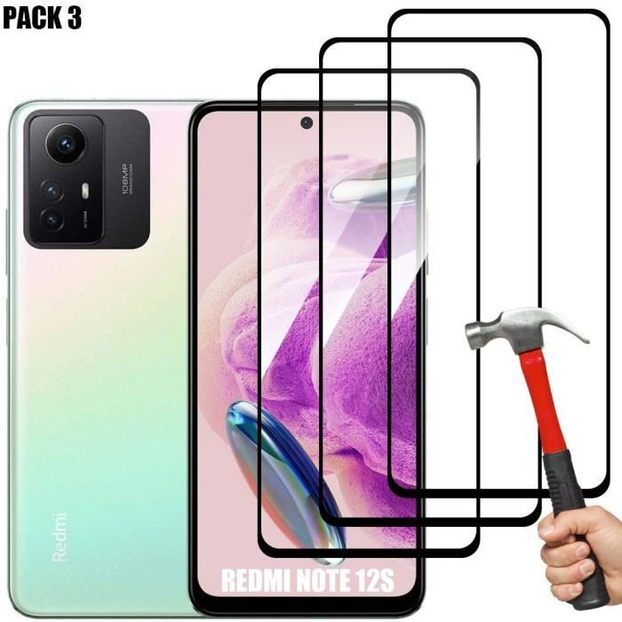 Pellicola protettiva per schermo - EFConnection - Redmi Note 12S - Vetro temperato - Confezione da 3 - Resistente ai graffi