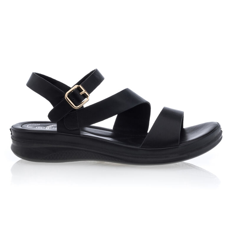 Svarte sandaler / sko med åpen tå til dame