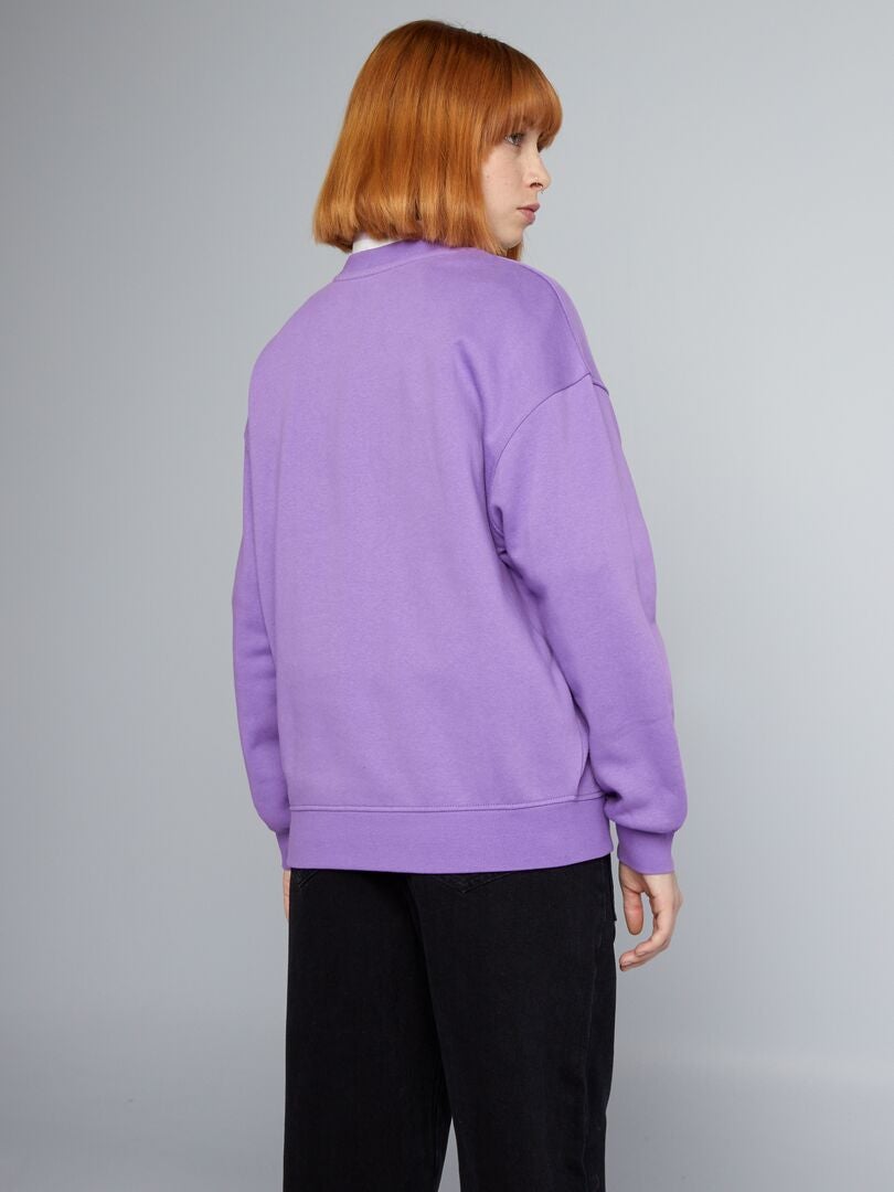 Sudadera polar estampada - MORADA