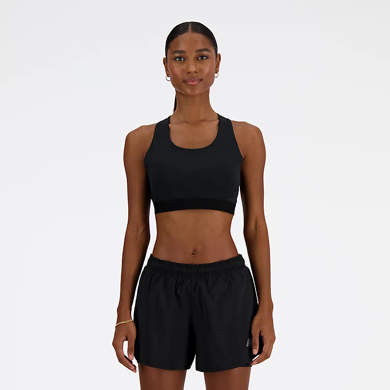 Biustonosz sportowy NB Sleek Medium Support Pocket dla kobiet – CZARNY
