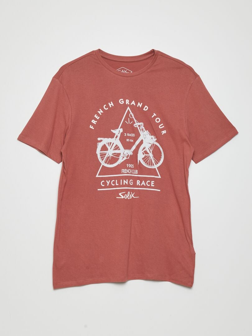 Camiseta com estampa frontal - ROSA