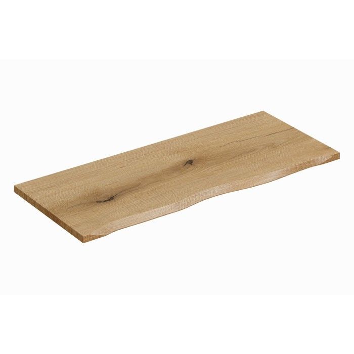 Mobile bagno sospeso NOVA da 100 cm con doppio lavabo, finitura cashmere, lavabo effetto rovere e 2 cassetti.