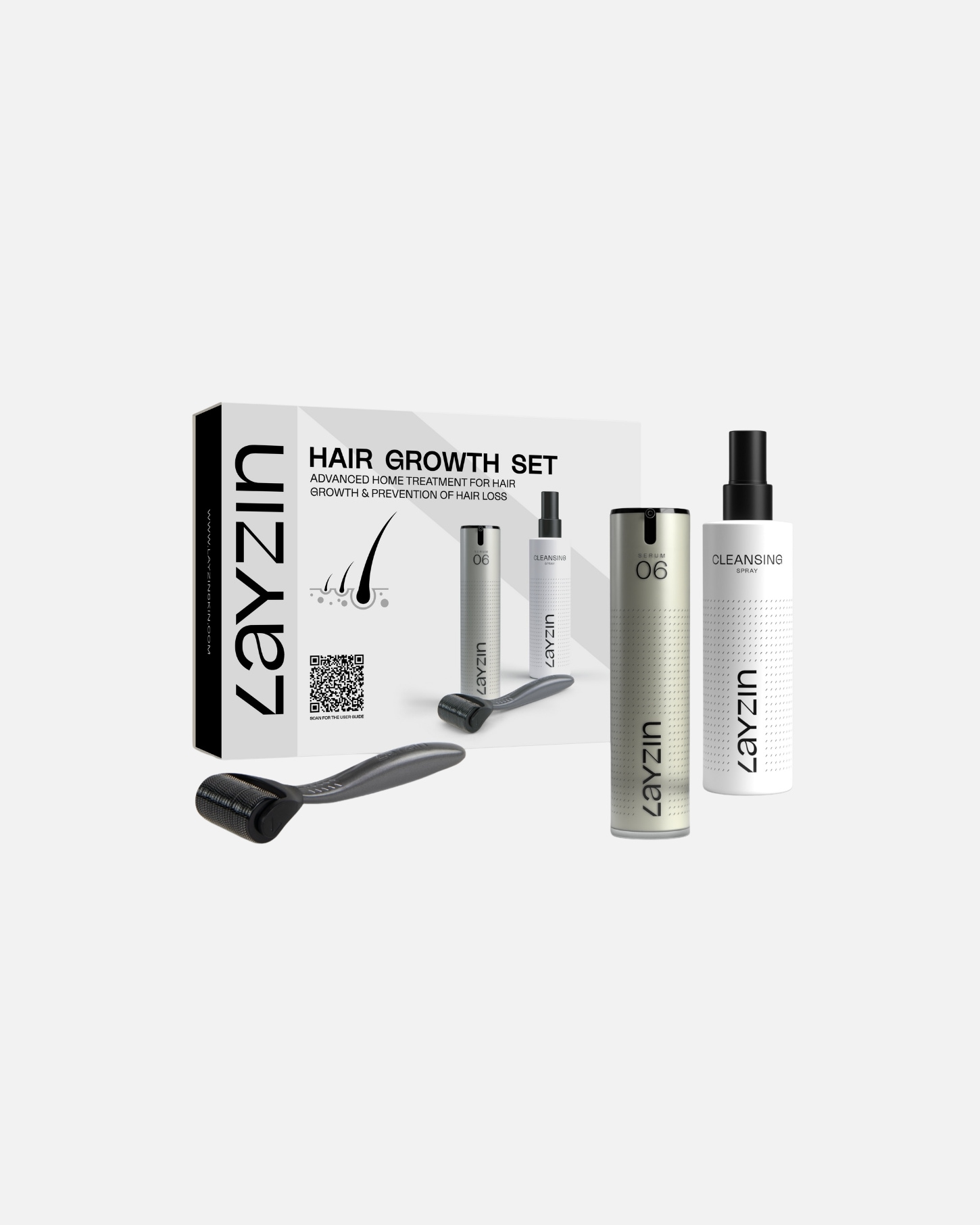 LAYZIN Haarwachs-Set für Haarwachstum – Wirksam gegen Haarausfall, fördert das Haarwachstum – 1 pieza