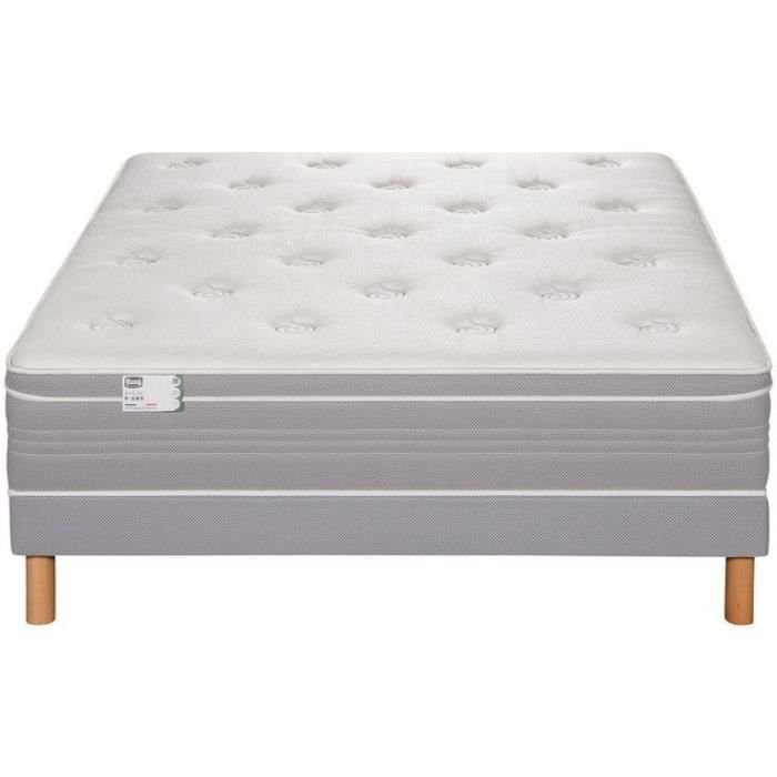 Ensemble matelas sommier 140 x 200 SIMMONS Hauteur 30 cm - Ressorts ensachés Fullspring - Fabriqué en France -  R-SW6