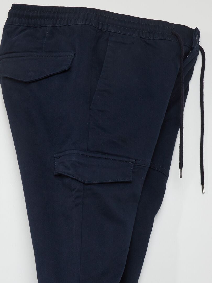 Calça chino com bolsos laterais - AZUL