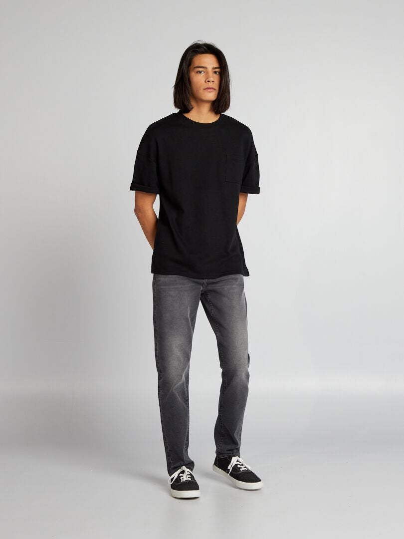 Slim fit 5-zakken denim broek - grijs