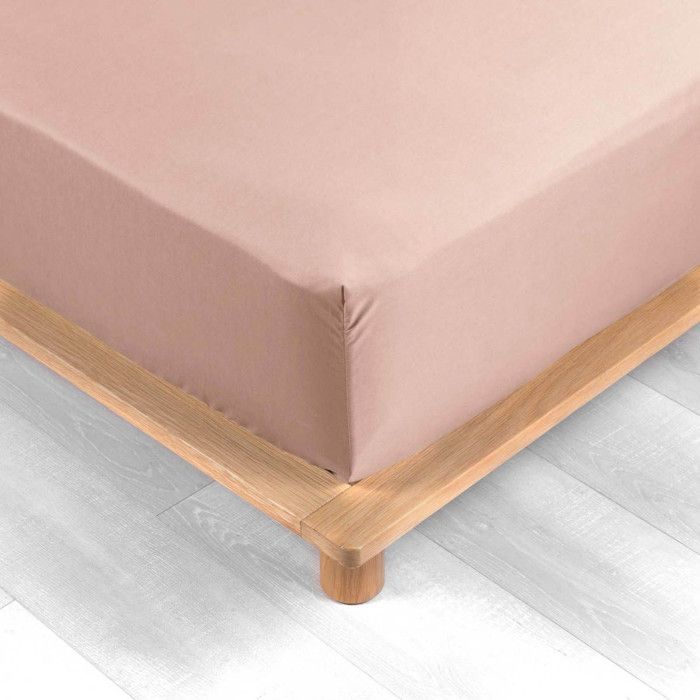 Fitted sheet - DOUCEUR D'INTERIEUR - 140x190 cm - 100% cotton percale - 30 cm deep pocket - Nude