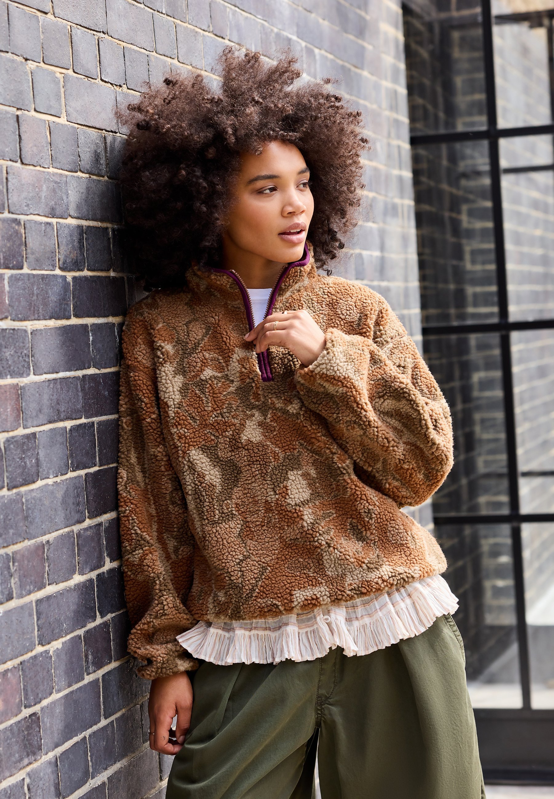 Suéter de lã polar BDG Urban Outfitters - multicolorido