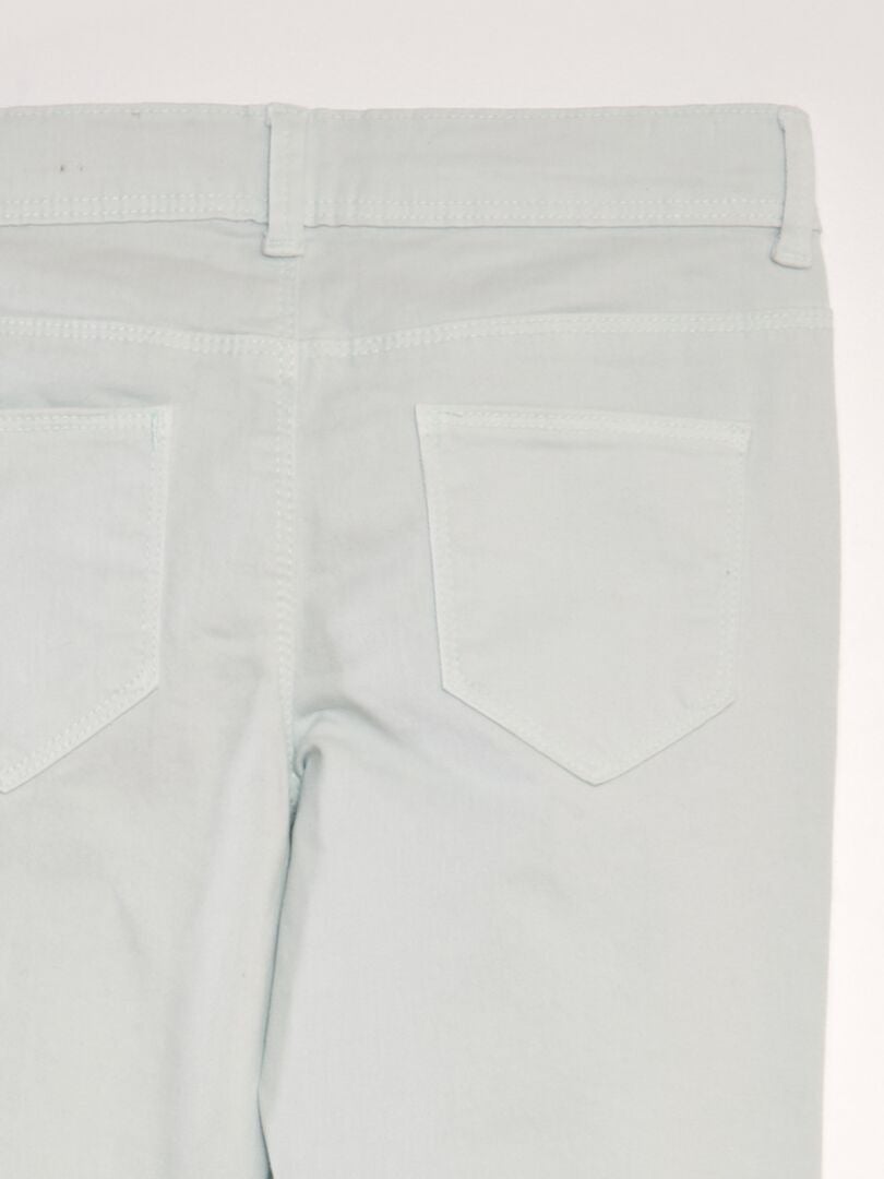 Skinny capri broek met hoge taille - BLAUW