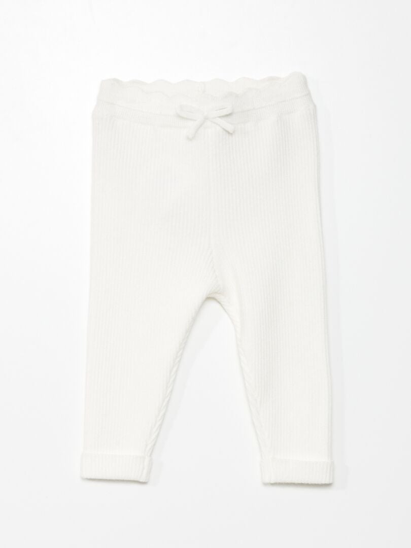 Leggings de punto acanalado - Blanco