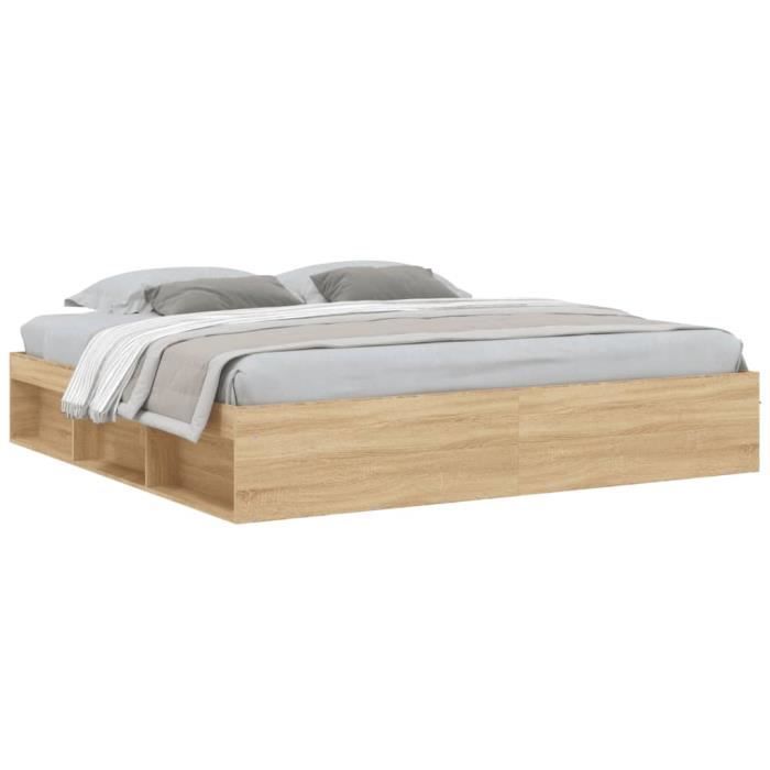 vidaXL Sonoma Eichenholz-Bettgestell 200x200 cm 3203889