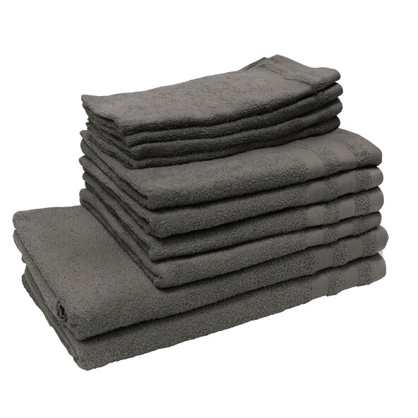 Handtuch Basic, 10er Set, antraciet