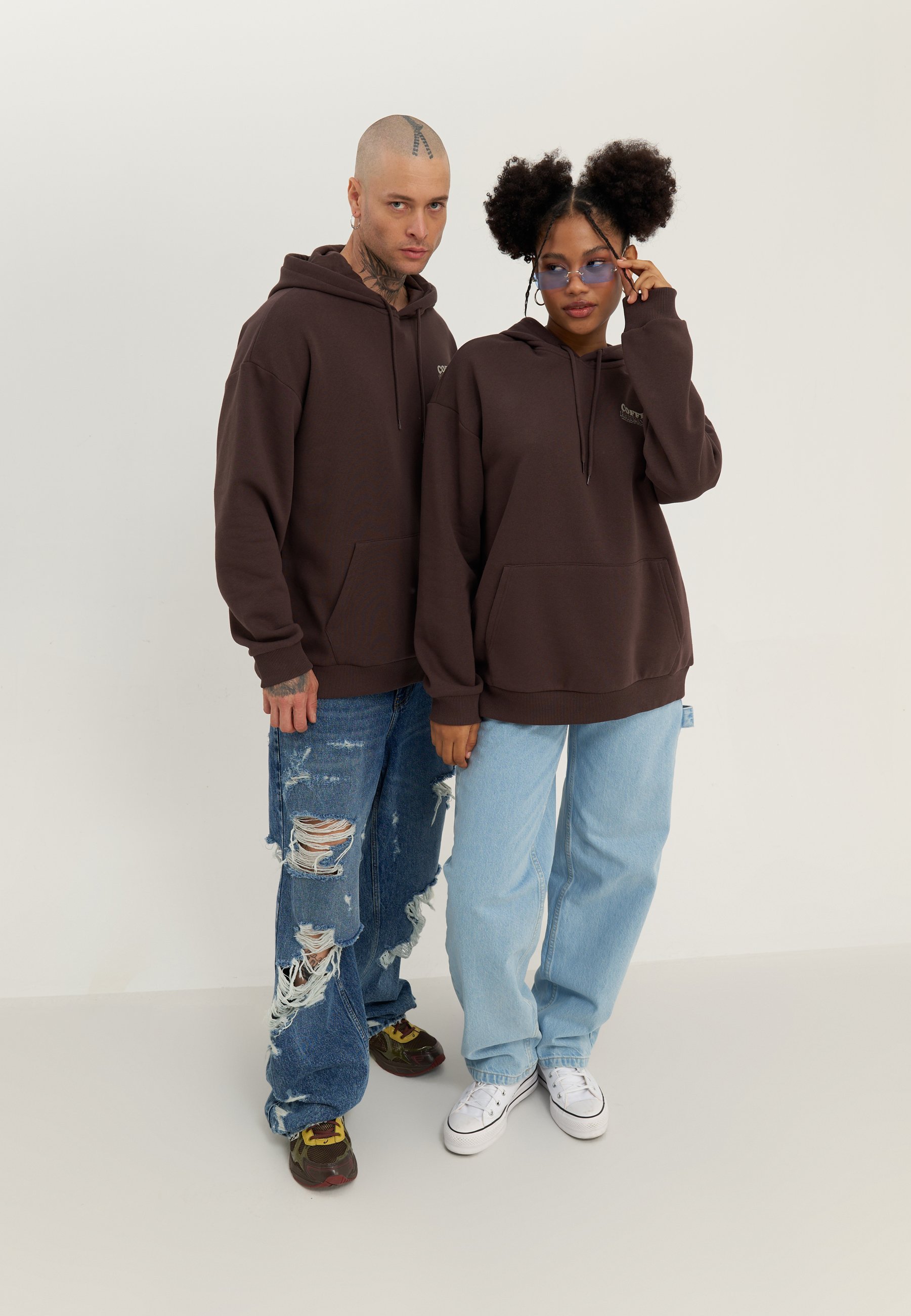 Felpa con cappuccio YOURTURN UNISEX - marrone