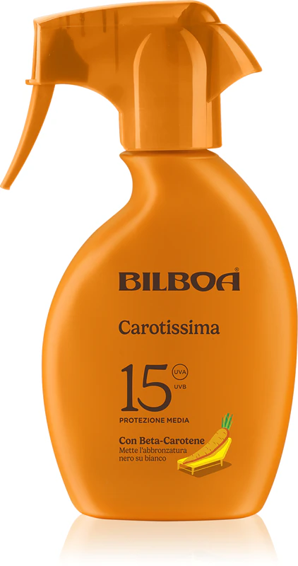 Bilboa Carotissima Trigger protetor solar em spray com beta-caroteno