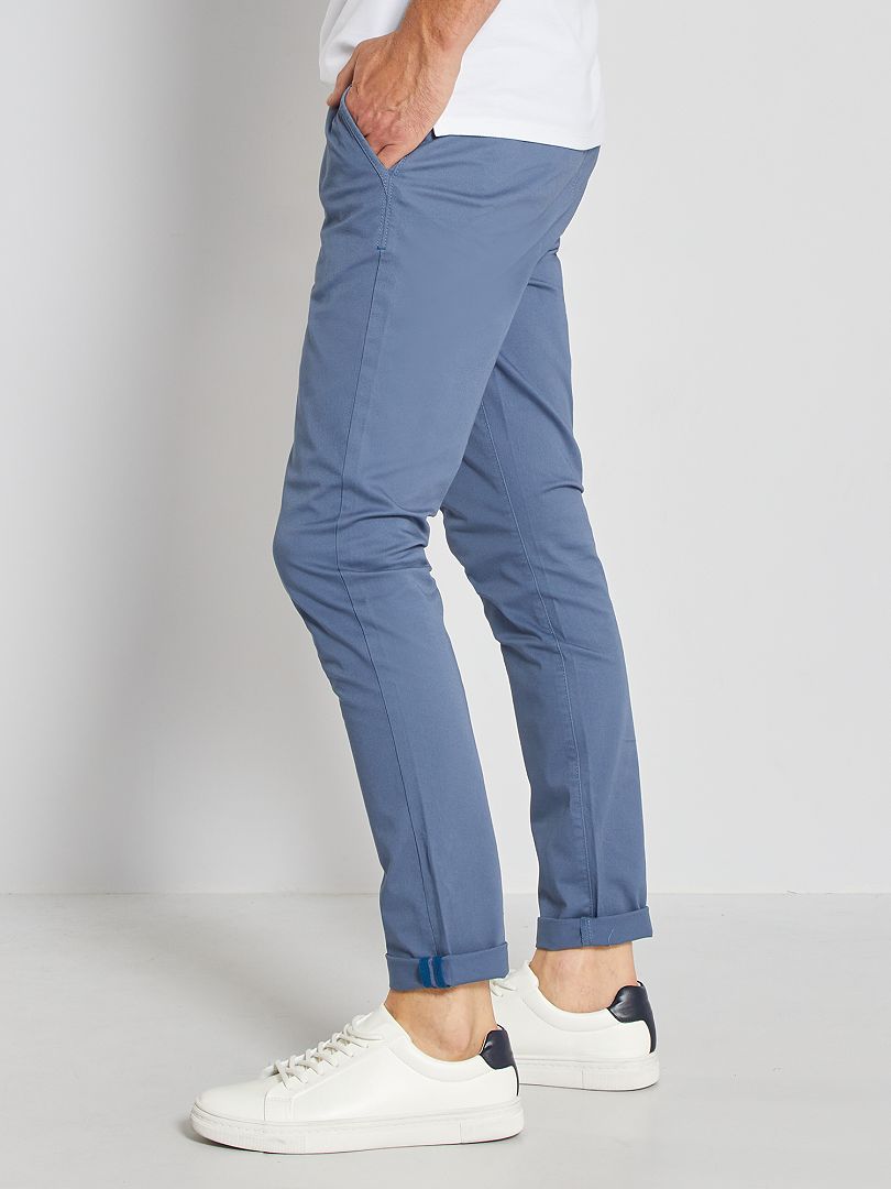 Spodnie chino Skinny Stretch - L32 - NIEBIESKIE