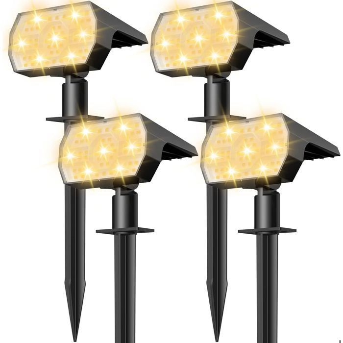 Lámpara solar para exteriores, 56 LED, 3 modos de iluminación, foco solar para exteriores, proyector LED impermeable IP65 para jardín, luz blanca cálida.