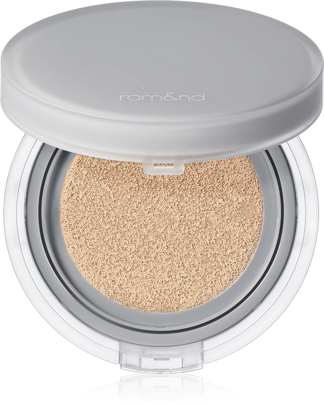 ľahký ochranný hubkový make-up rom&nd Nu Zero Cushion s rozjasňujúcim efektom