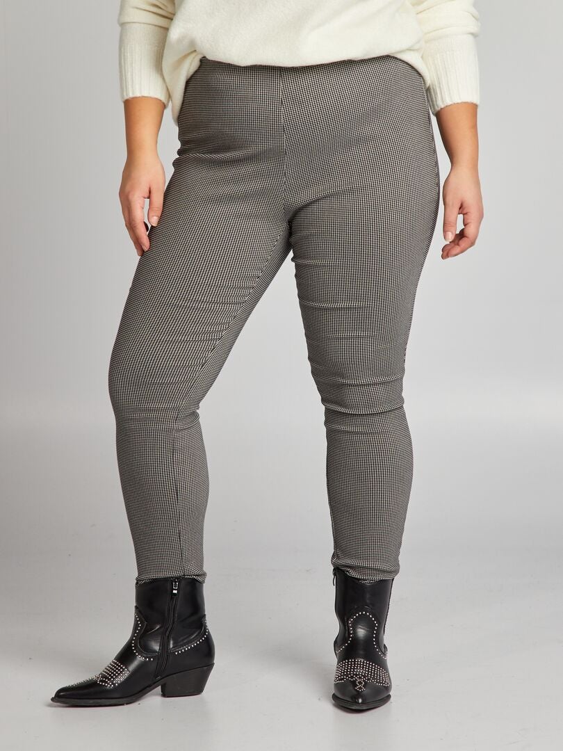 Leggings con estampado de pata de gallo - GRIS