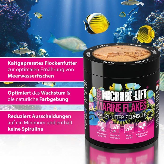 Microbe-Lift Marine Flakes MFS250G — nourriture en flocons pour poissons marins, 30 g