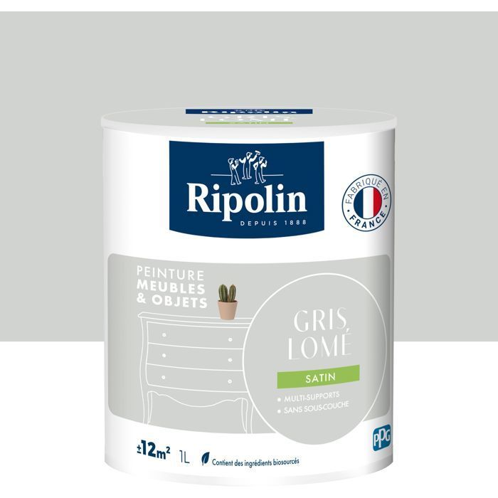 Möbel- und Objektfarbe – Lomé Grau – Satin-Finish – Ripolin – 1 l