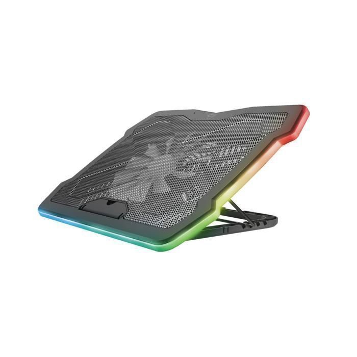 Trust GXT 1126 Aura – Support de Refroidissement PC Portable Gamer – Éclairage LED RGB – Jusqu’à 17,3 pouces