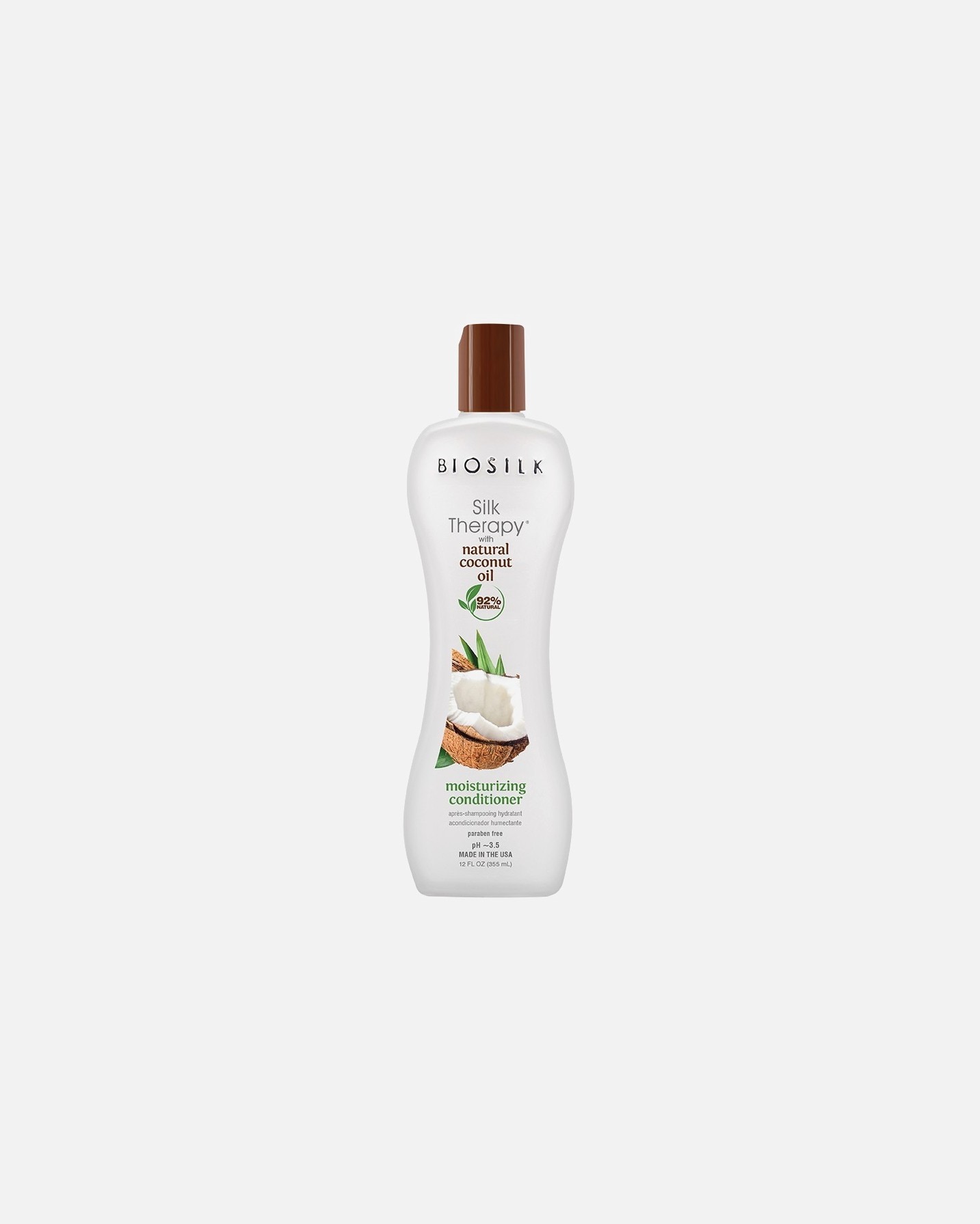 Biosilk kondicionierius „Silk Therapy“ su natūraliu kokosų aliejumi – drėkinamasis kondicionierius – 355 ml