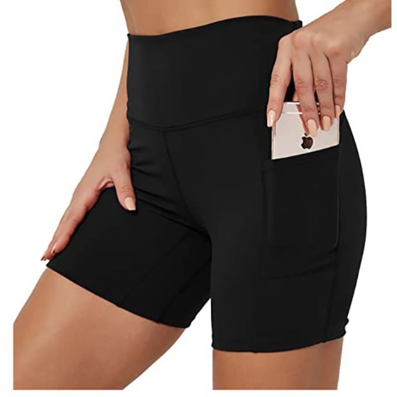 Pantaloncini sportivi da 6 pollici con tasche, pantaloncini contenitivi per la pancia (002): Sport e attività all'aperto