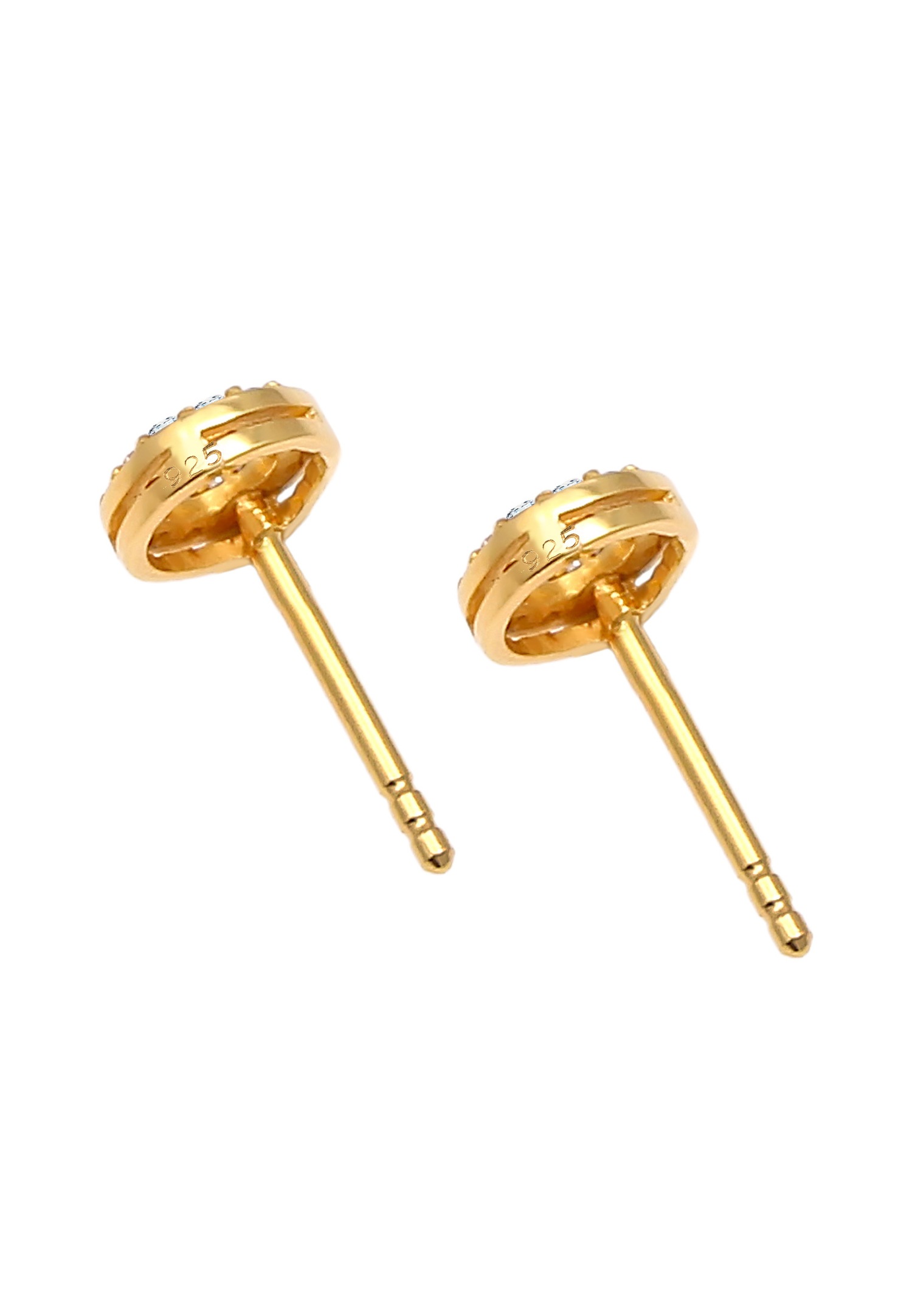 Elli DIAMONDS Boucles d'oreilles dames cercle avec diamants (0,13 ct.) en argent sterling 925