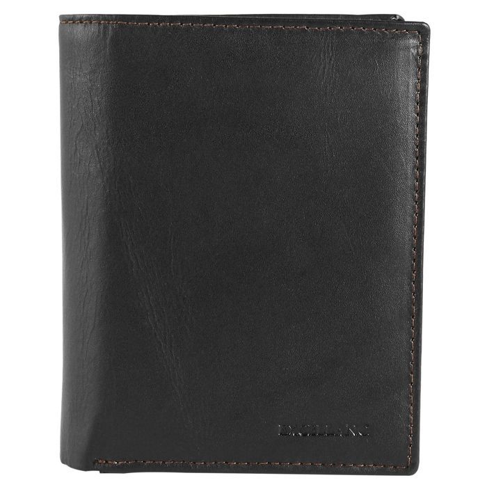 Men's wallet - EXCELLANC - Nazmi - Genuine leather - Black and brown - 10 card slots