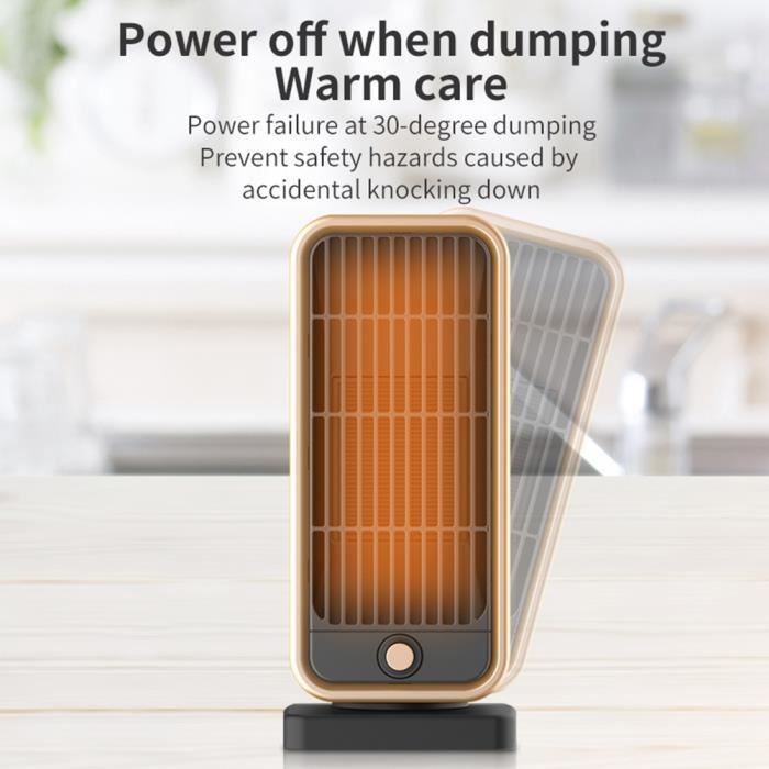 MIOLOE Zusatzheizung – PTC 500 W – Kippschutz – Leise – Kompakt