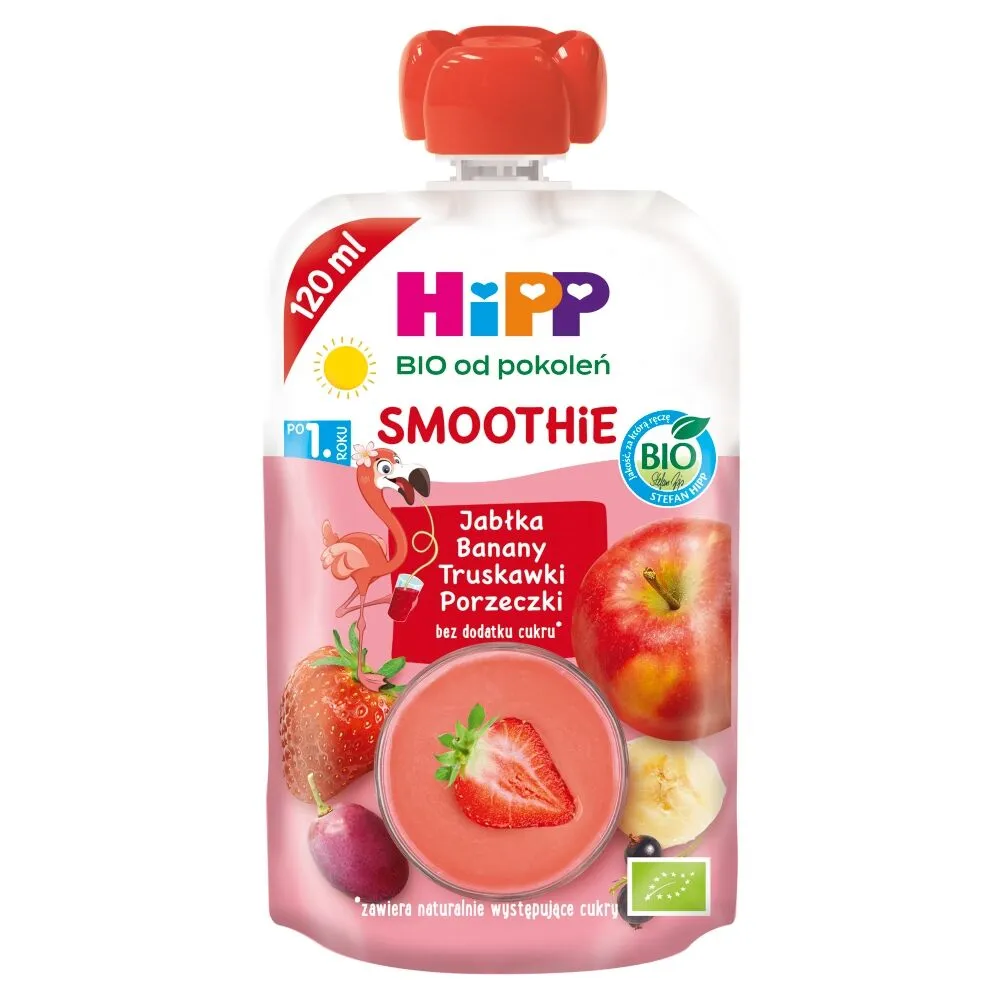 Hipp BIOOd Pokoleń Smoothie Jabłka-Banany-Truskawki-Porzeczki Po 1 R.Ż.