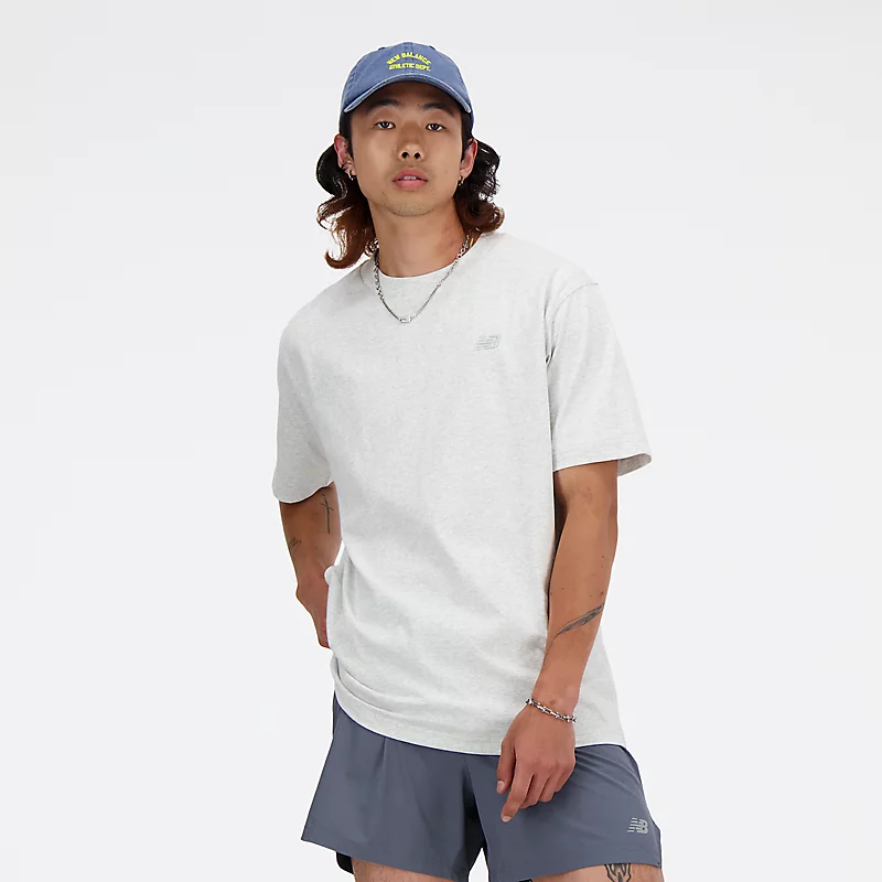 Heren katoenen sportshirt - ASH HEATHER